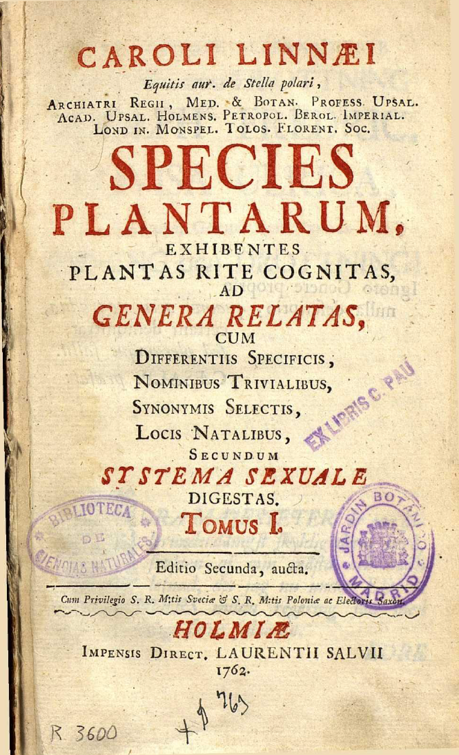 Linneo - Species Plantarum - 2 tomos 
